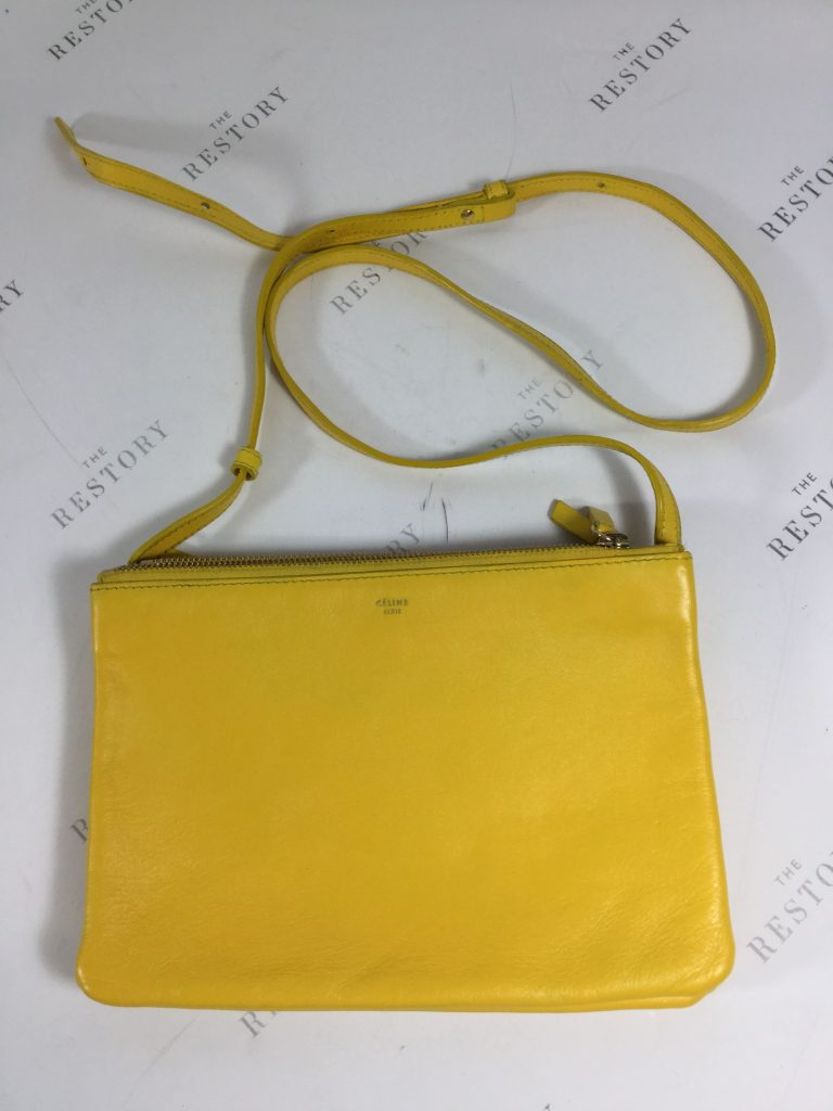 Celine 2020 Lambskin Trio Small - Yellow Crossbody Bags, Handbags